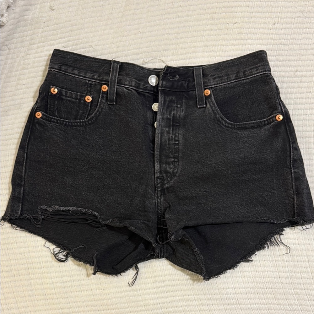 Levi's Black Jean Shorts High-Waisted
